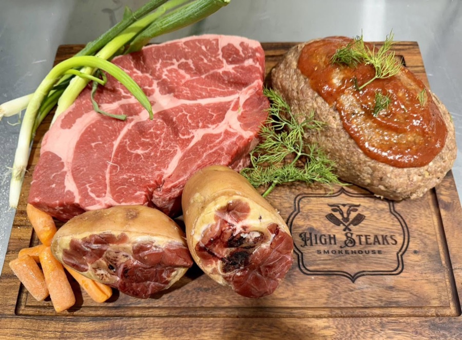 A spread of fresh beef roasts from the High Steaks butcher case